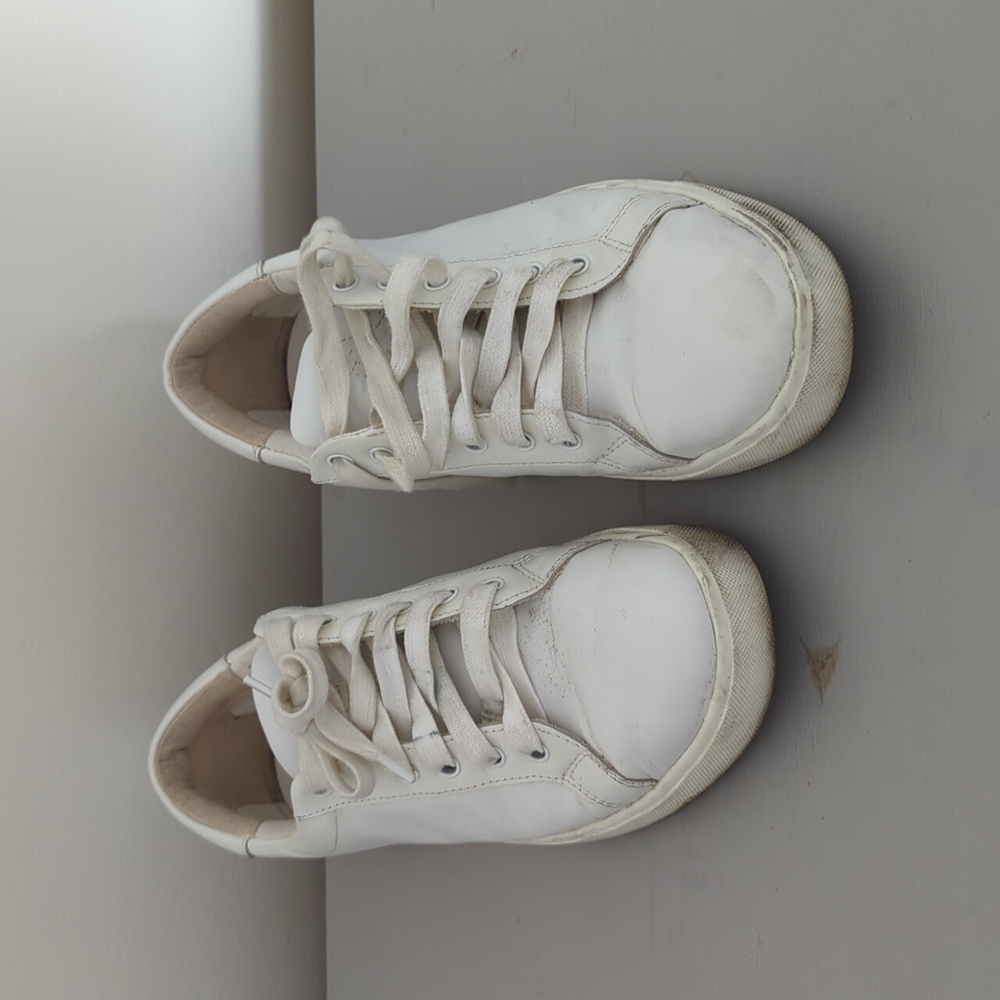 Sam Edelman White Leather Lace-Up Sneakers